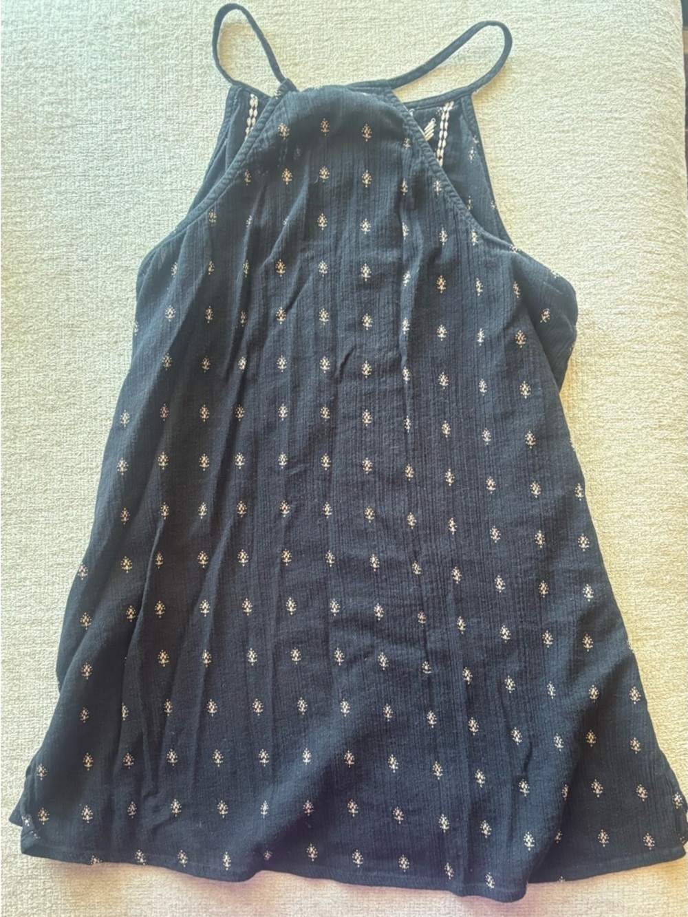 Old Navy Boho Embroidered Halter Tank Top Black Size Small - Picture 3 of 3
